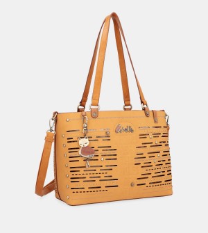 Anekke Nature Pachamama Ochre Large Women's Tote Bags | 0134986-BD